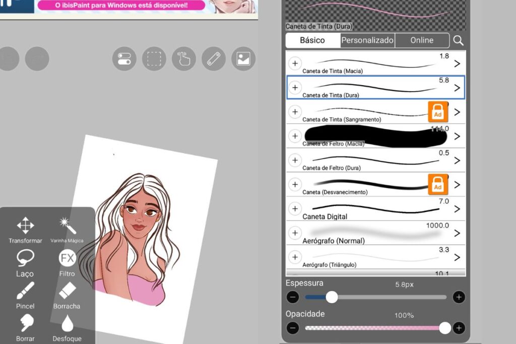 Aplicativo para desenhar no celular - ibis Paint X