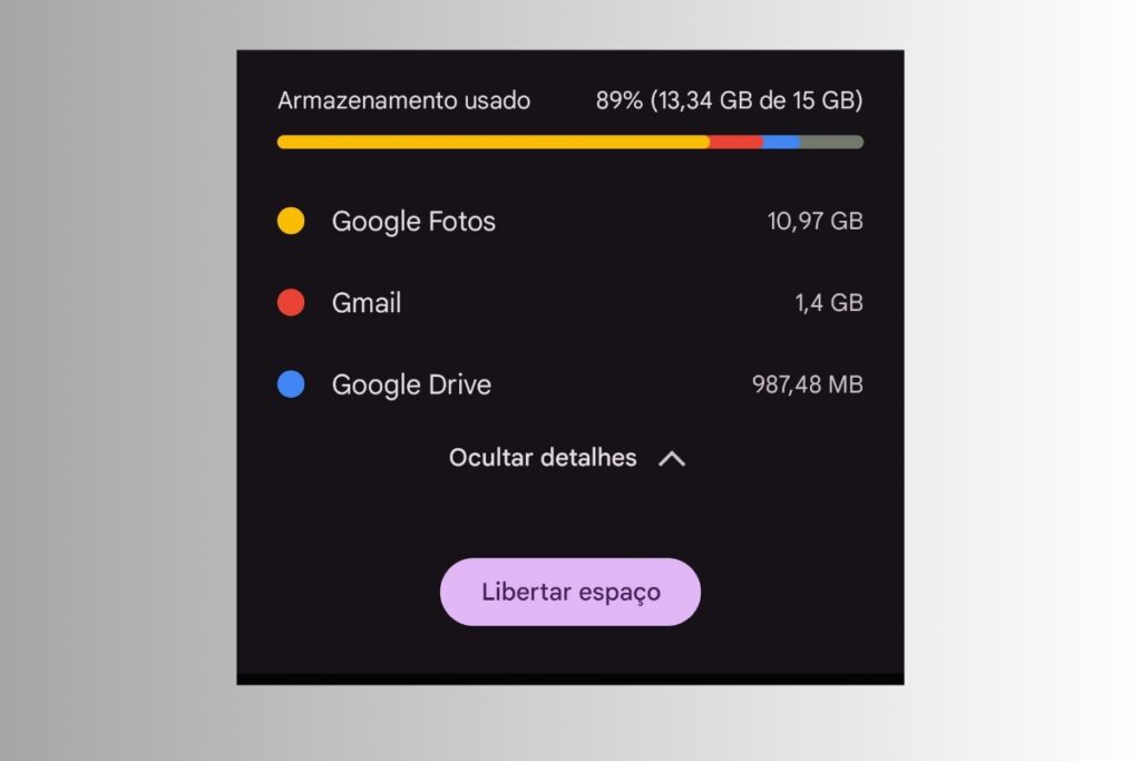 liberar espaço no gmail sem pagar